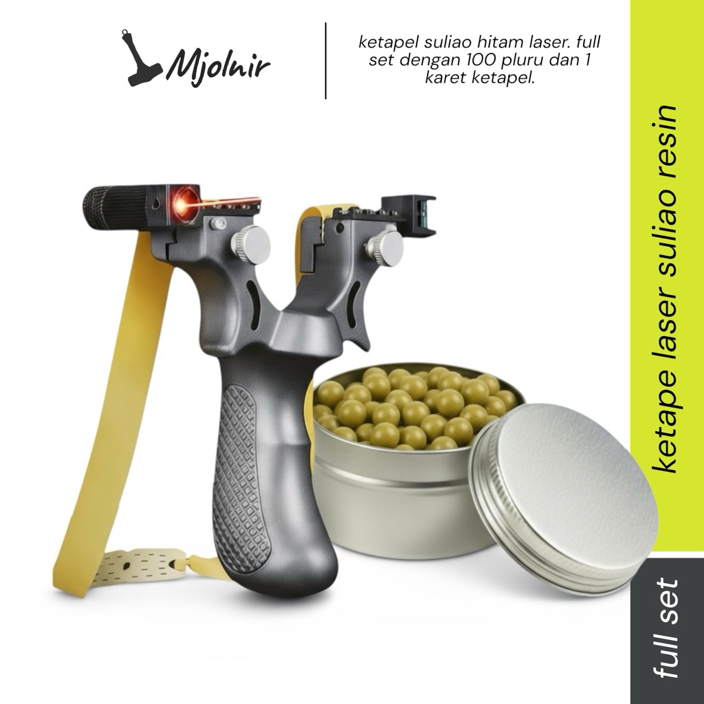 ketapel laser suliao resin hitam / ketapel slingshot olahraga miolnir
