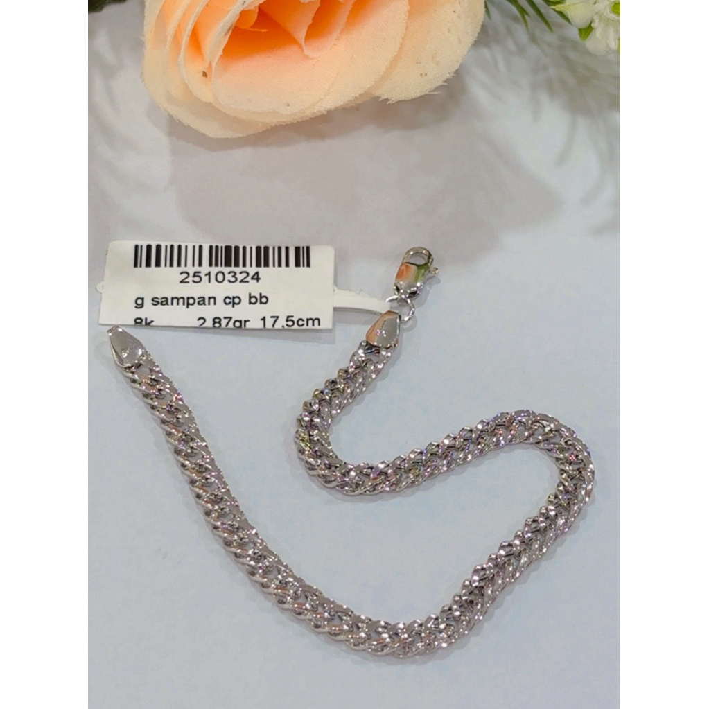 gelang emas putih kadar 8k
