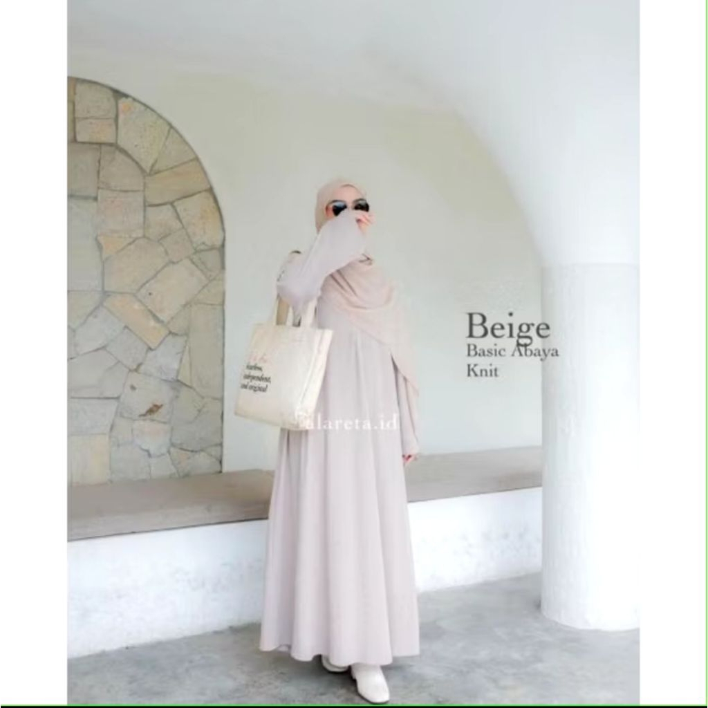 Alareta Basic Abaya Knit Beige