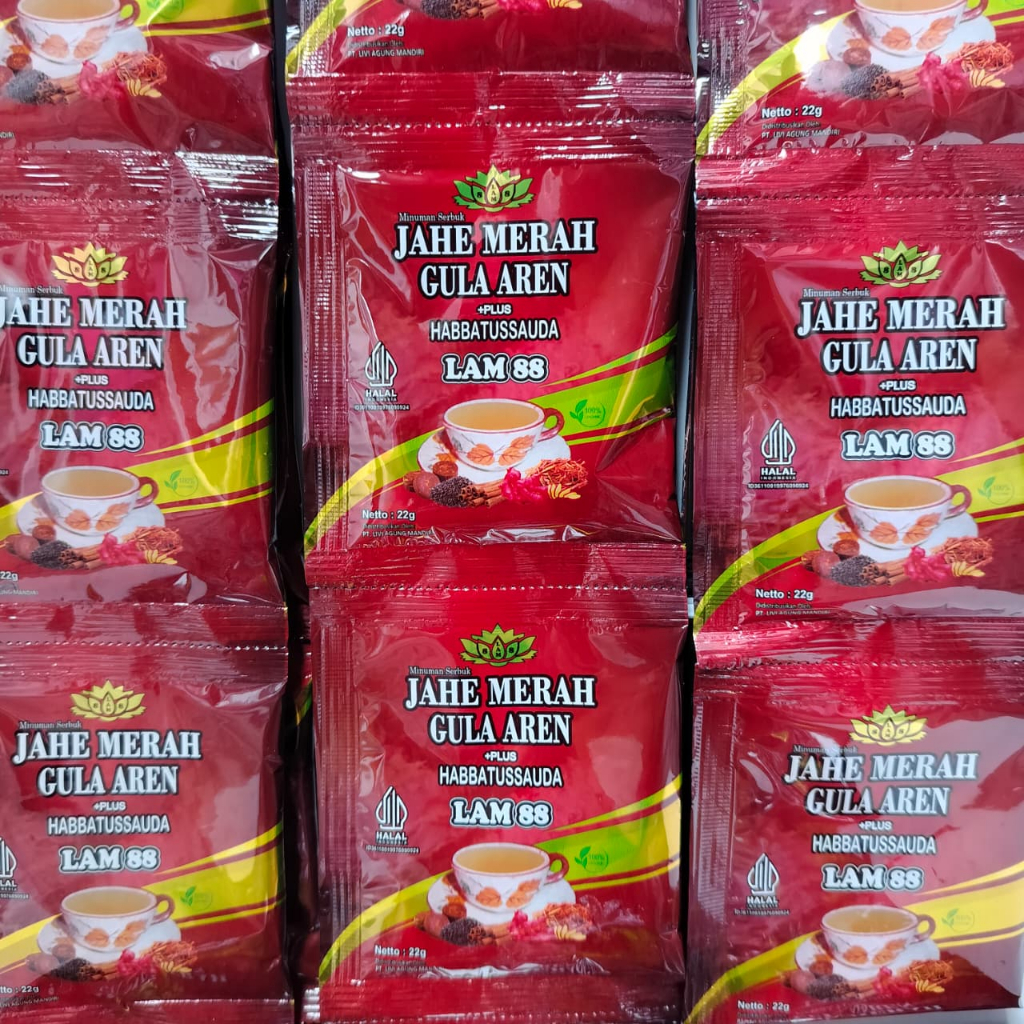 (PAKET USAHA) JAHE MERAH GULA AREN RENCENG - 1 DUS ISI 12 RENCENG