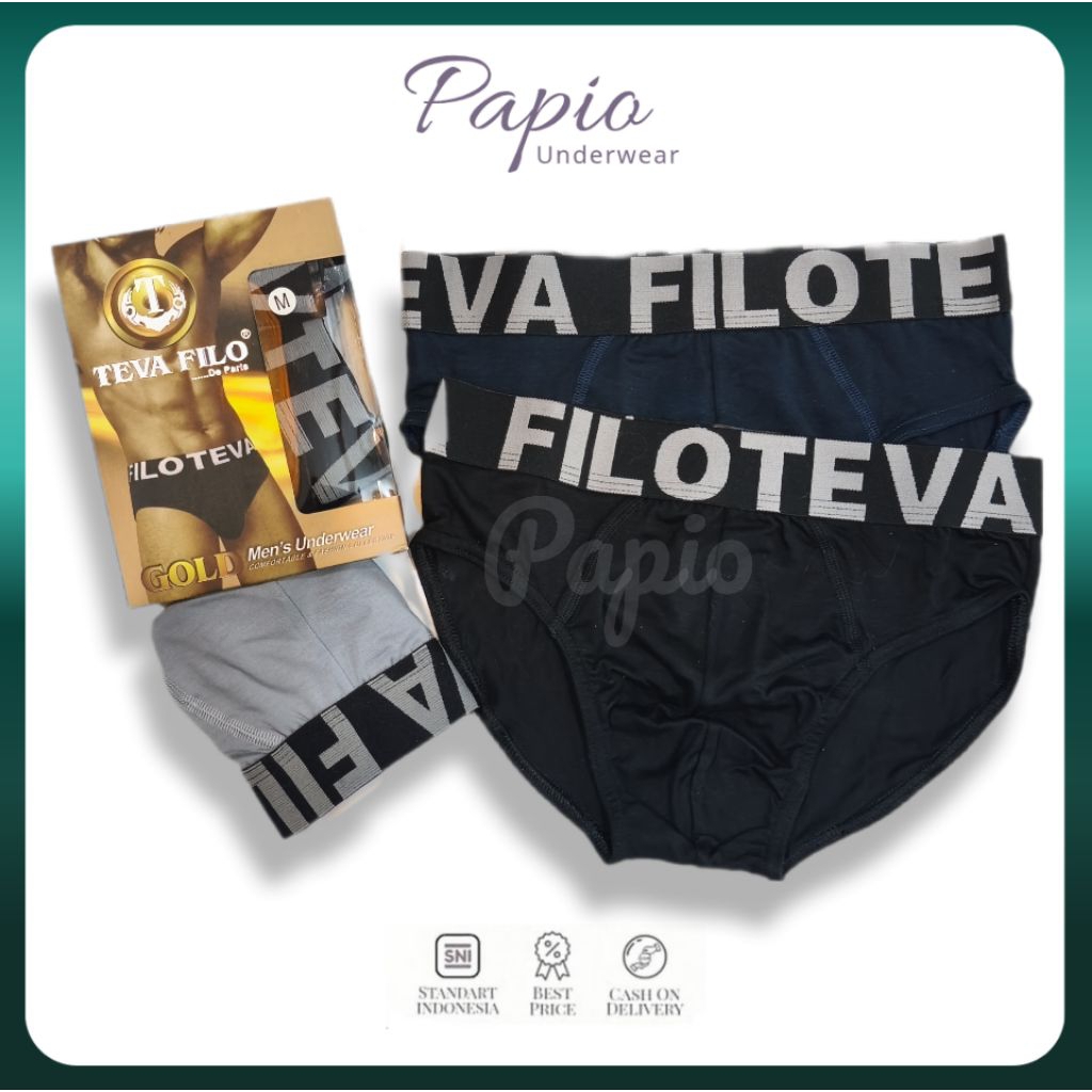 Papio - [3 PCS] Celana dalam pria laki-laki TEVA FILO CDTF 311