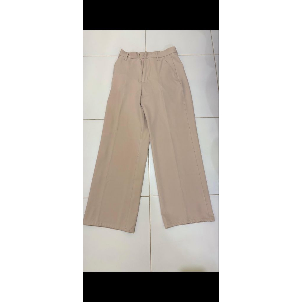 GRL cullote cream pants celana kerja kulot