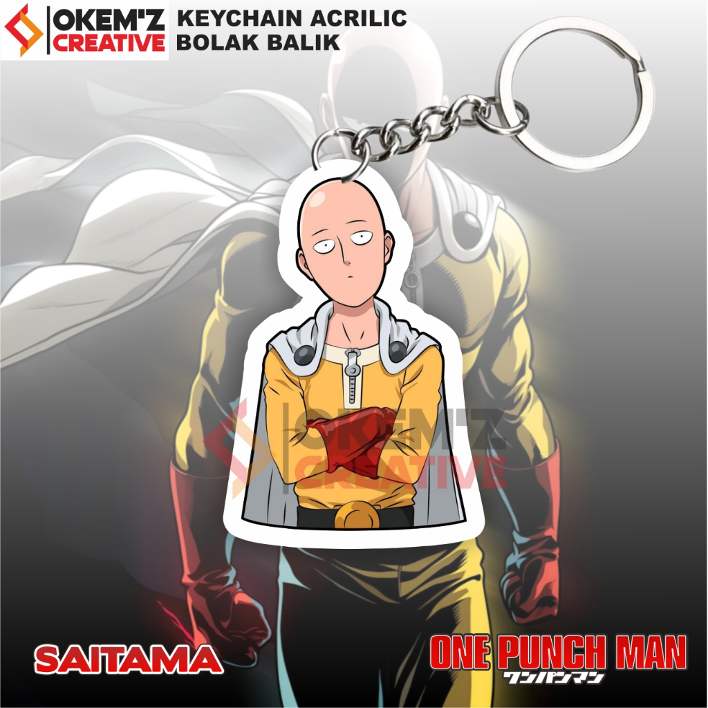 Souvenir Gantungan Kunci SAITAMA Anime ONE PUNCH MAN - Gantungan Kunci Anime ONE PUNCH MAN - Aksesor