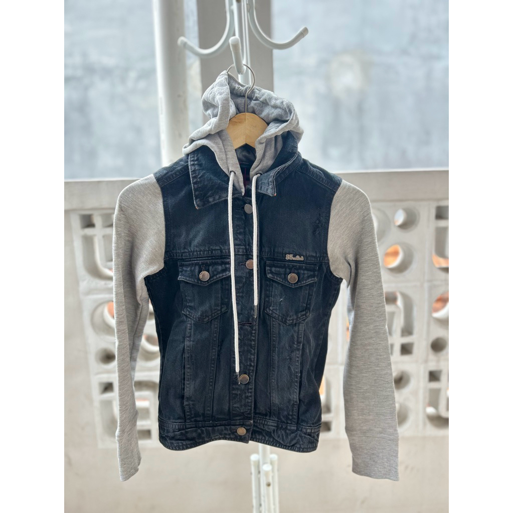 PL jacket hodie denim by threesecond uk S ld 80cm