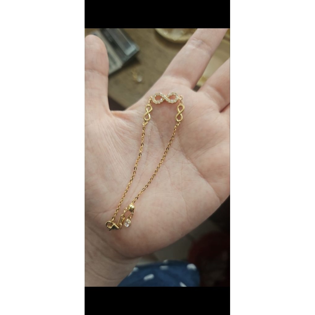 Gelang serut infinity ringan besar kecil remaja kekinian emas asli 375 termurah