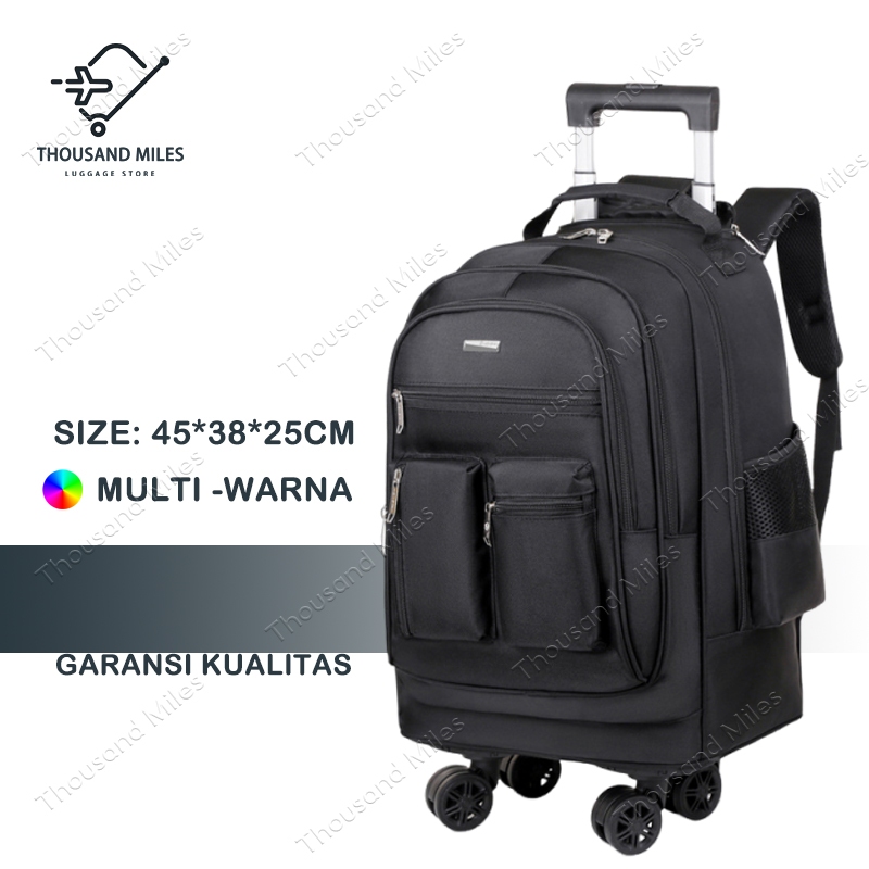 Thousand Miles Tas Travel Kapasitas Besar - Tas Ransel Troli Impor Tas Pria 4 Roda - Dengan Troli Ta