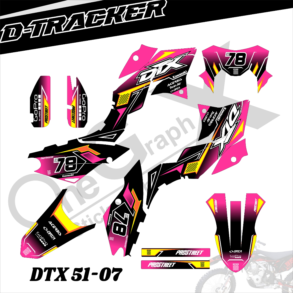 Stiker Striping Motor Kawasaki  DTRACKER – Desain Terbaru, Bisa Hologram DTX 51 RACING