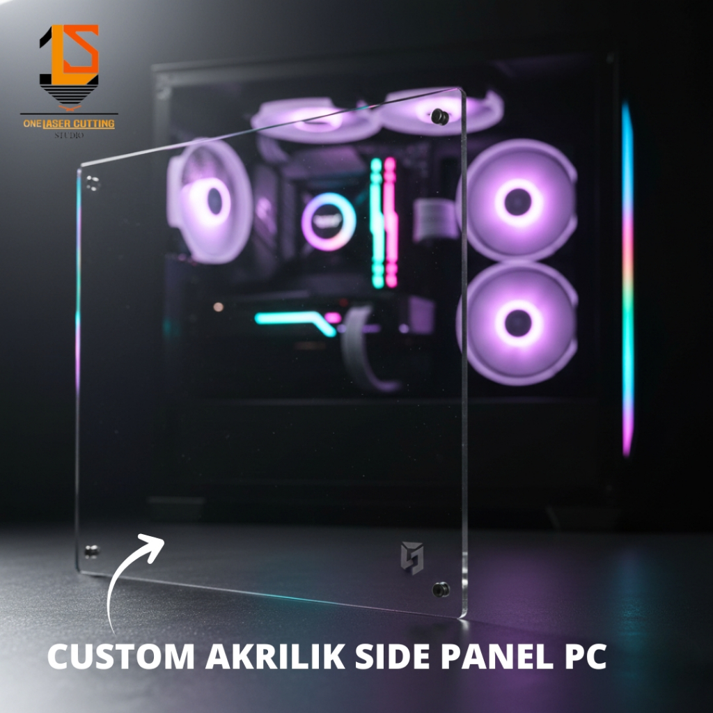 Tutup Casing PC / Komputer Gaming Custom Bahan Akrilik Transparan Akrilik Side Panel Case PC