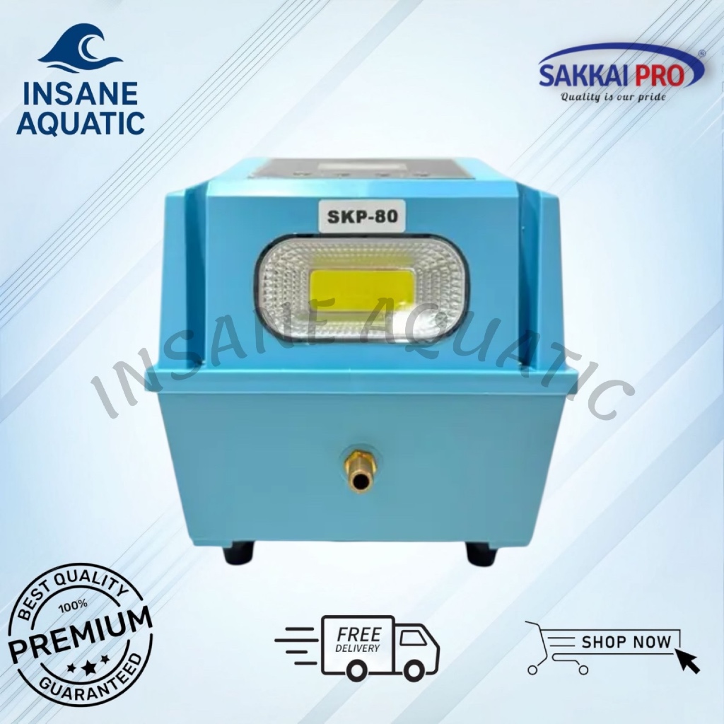 MESIN POMPA UDARA AERATOR KOLAM ACDC AC DC SAKKAI PRO SKP 100 AIRPUMP BATERAI 2IN1 AERATOR DAN LAMPU