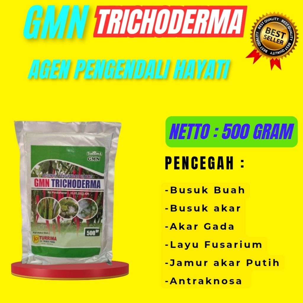 PALING LARIS  Tricoderma Anfush, Tricoderma Asperellum, Tricoderma Alami Isi 500gram