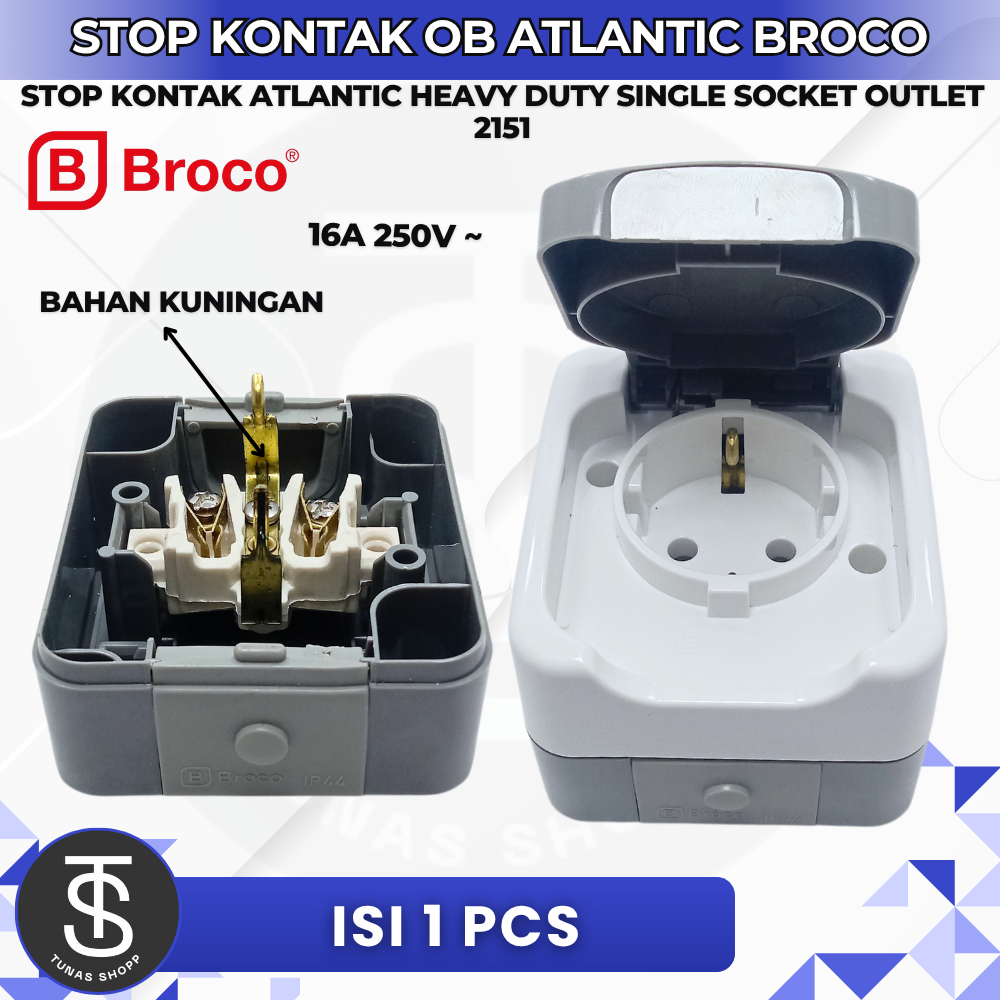 STOP KONTAK OB ATLANTIC BROCO 2151 / Stop Kontak OB Atlantic Broco 2151 Original / Stop Kontak 1 Lub