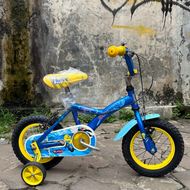 Sepeda Anak BMX 12 Inch Wimcycle Tweety (Original Wimcycle) BARU Ban Pompa Free Bel