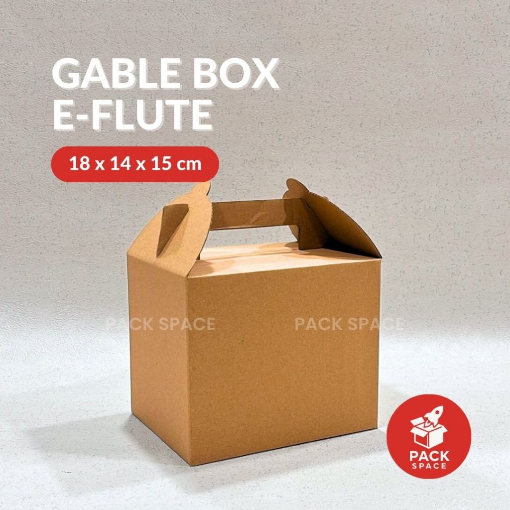 Box Jinjing Gable Box / Dus take Away / Carry Pack E-Flute 18x14x15 Cm