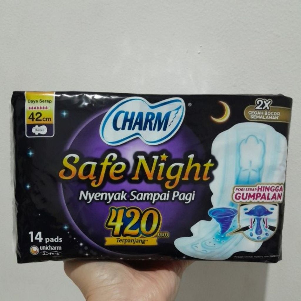 Pembalut wanita Charm safe night 42cm
