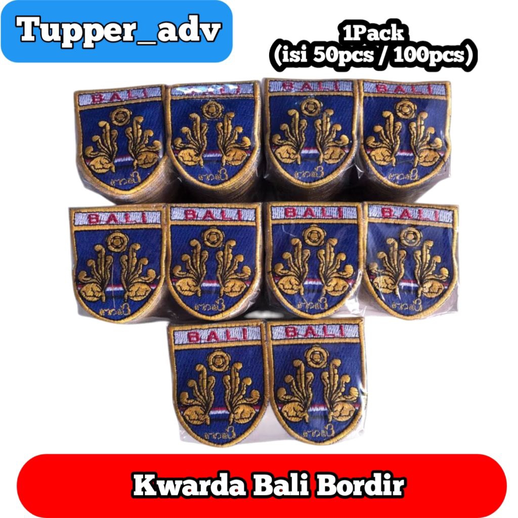 1Pack Bed Pramuka Kwarda Bali Bordir / Badge Kwarda Provinsi Bali Bordir / Kwarda Bali