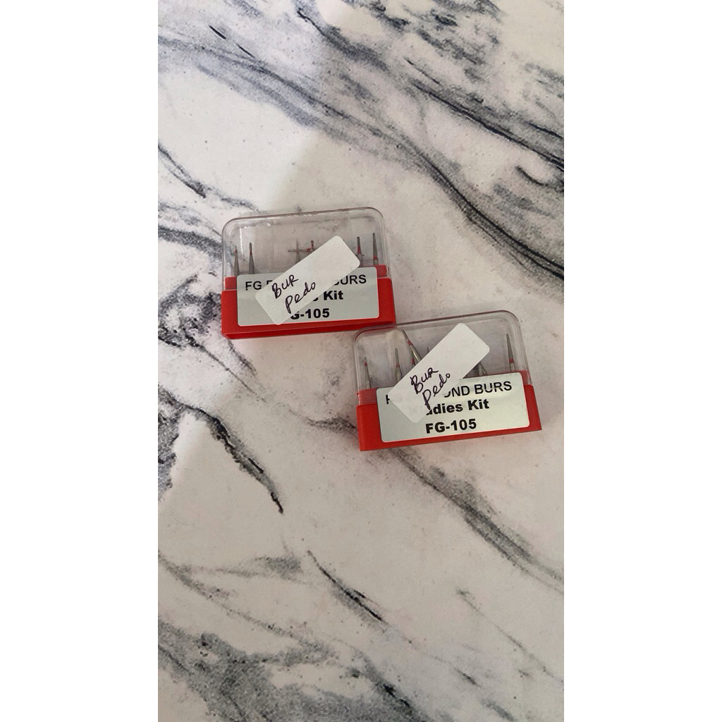 bur pedo pita merah | pediatric bur | bur gigi anak | diamond bur fine | bur finishing gigi anak | d