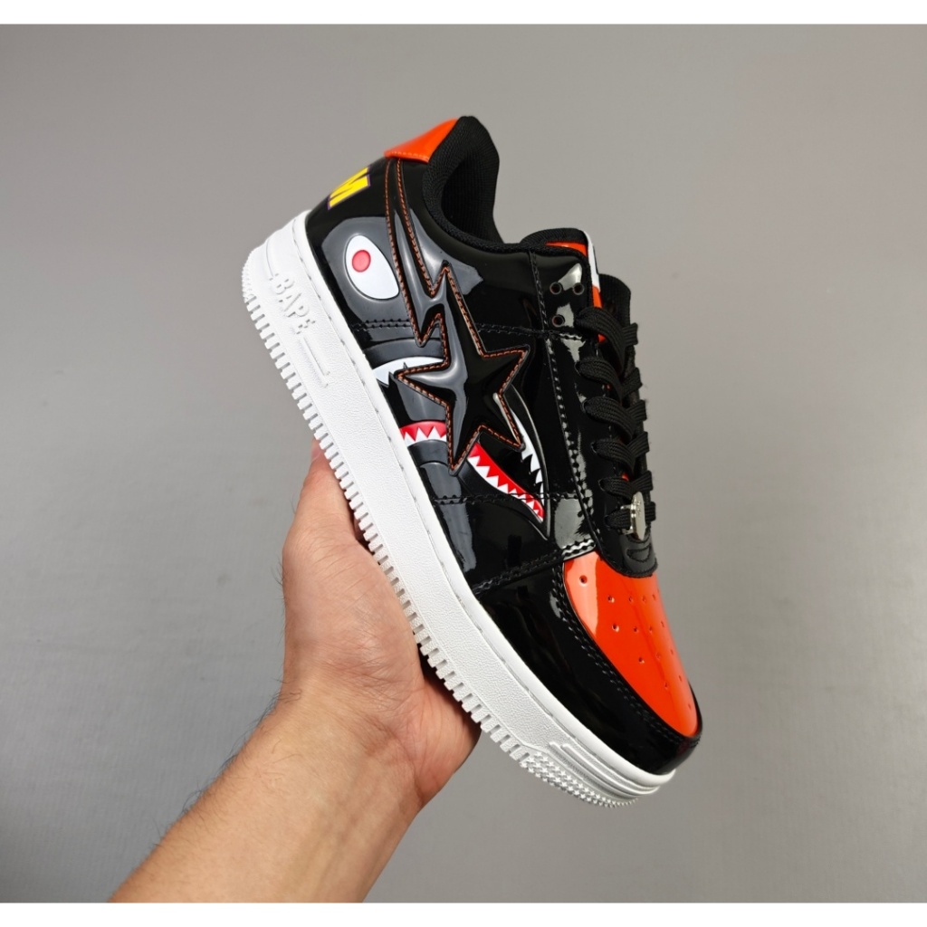 BAPE Sk8 Sta Low SK8 Series Sepatu Olahraga Kasual Berleher Rendah