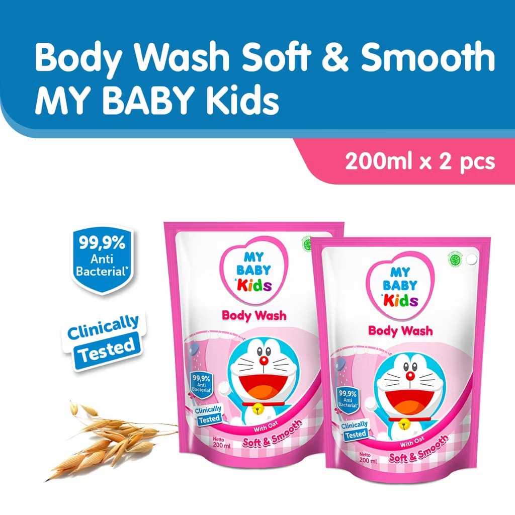 MY BABY Kids Body Wash Refill Pink [200mL / 2 pcs] - Sabun Mandi Anak