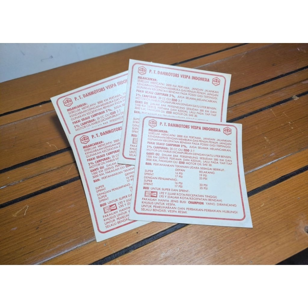 sticker Stiker Air Running in original NOS Vespa Super vespa Sprint vespa smallframe PTS vespa Speci