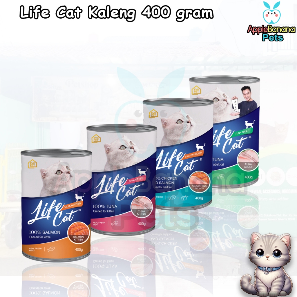 Life Cat Kaleng 400 gr - LifeCat Can 400gr makanan kucing basah kalengan life cat