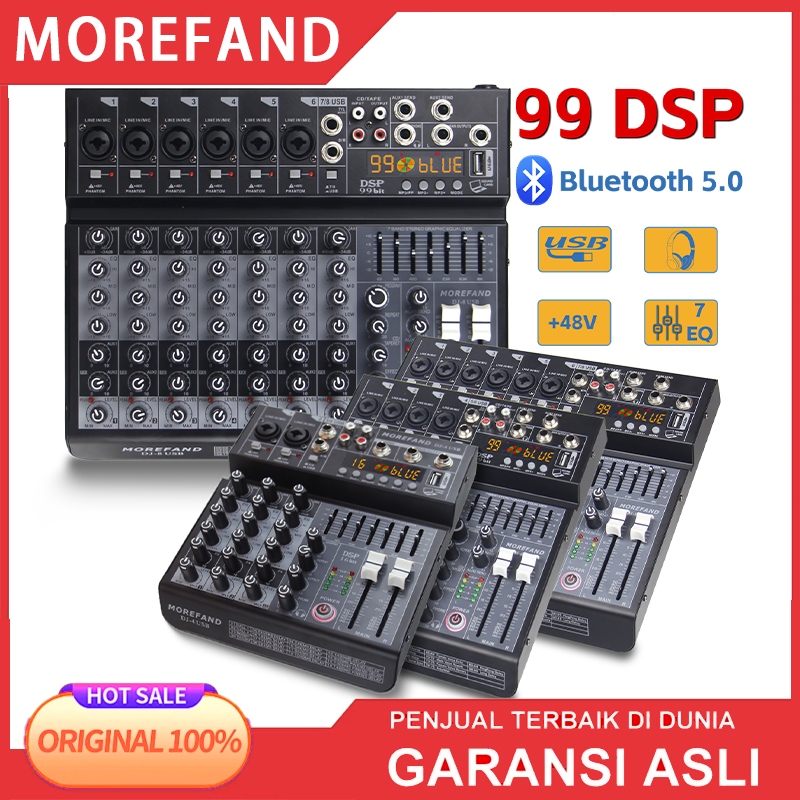 MOREFAND audio mixer 4/6 channel mixer Mixer profesional amplifier Stereo output, recording function
