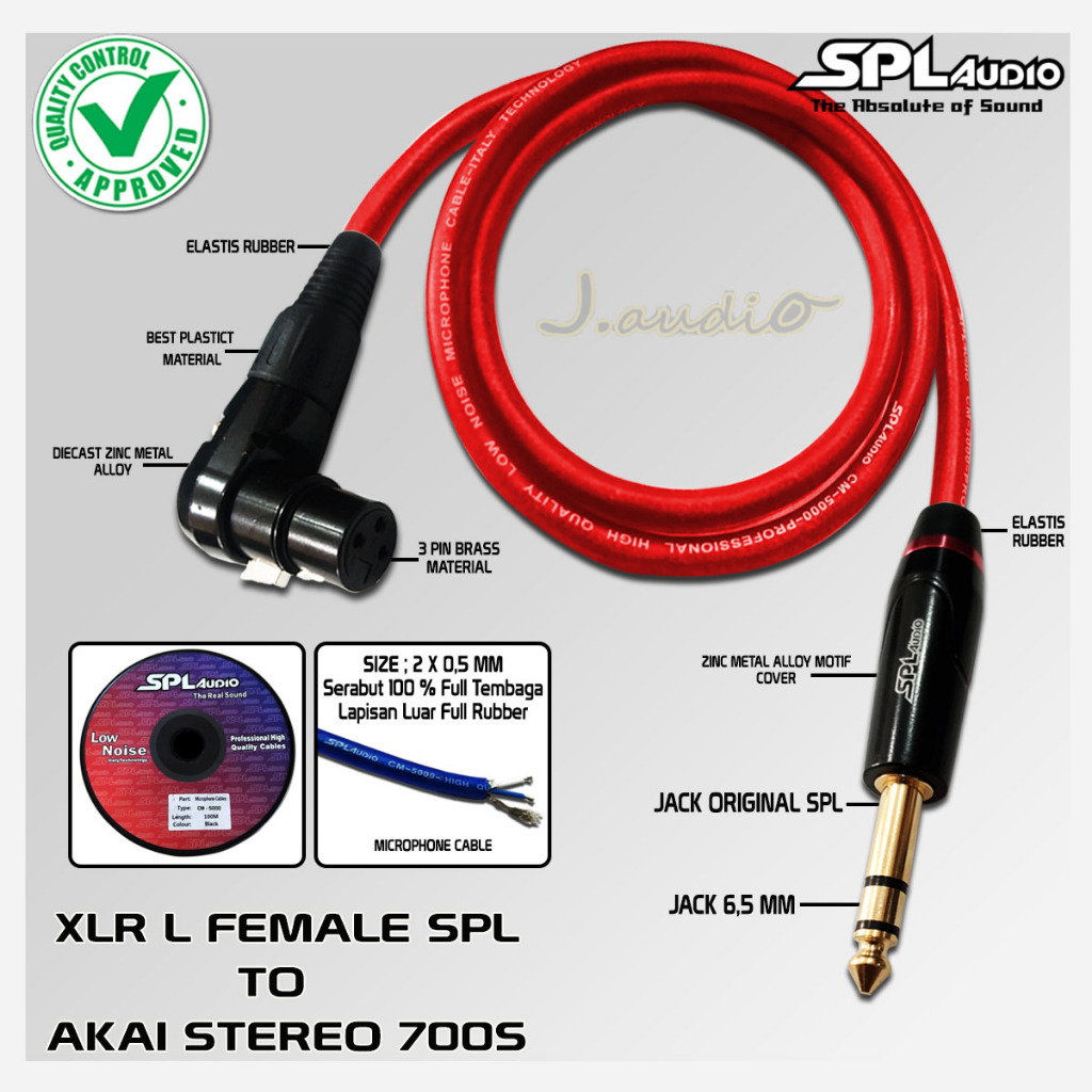 SPL AUDIO CM-5000- Kabel audio / kabel sound mixer Akai Stereo 700S RR to XLR L Female SPL AUDIO - J