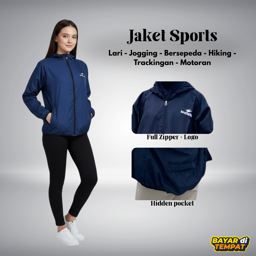 Jaket Sport Jaket Olahraga Jaket Jogging/Lari Sepedaan Jaket Hiking Jaket Motoran Waterproof Windbre