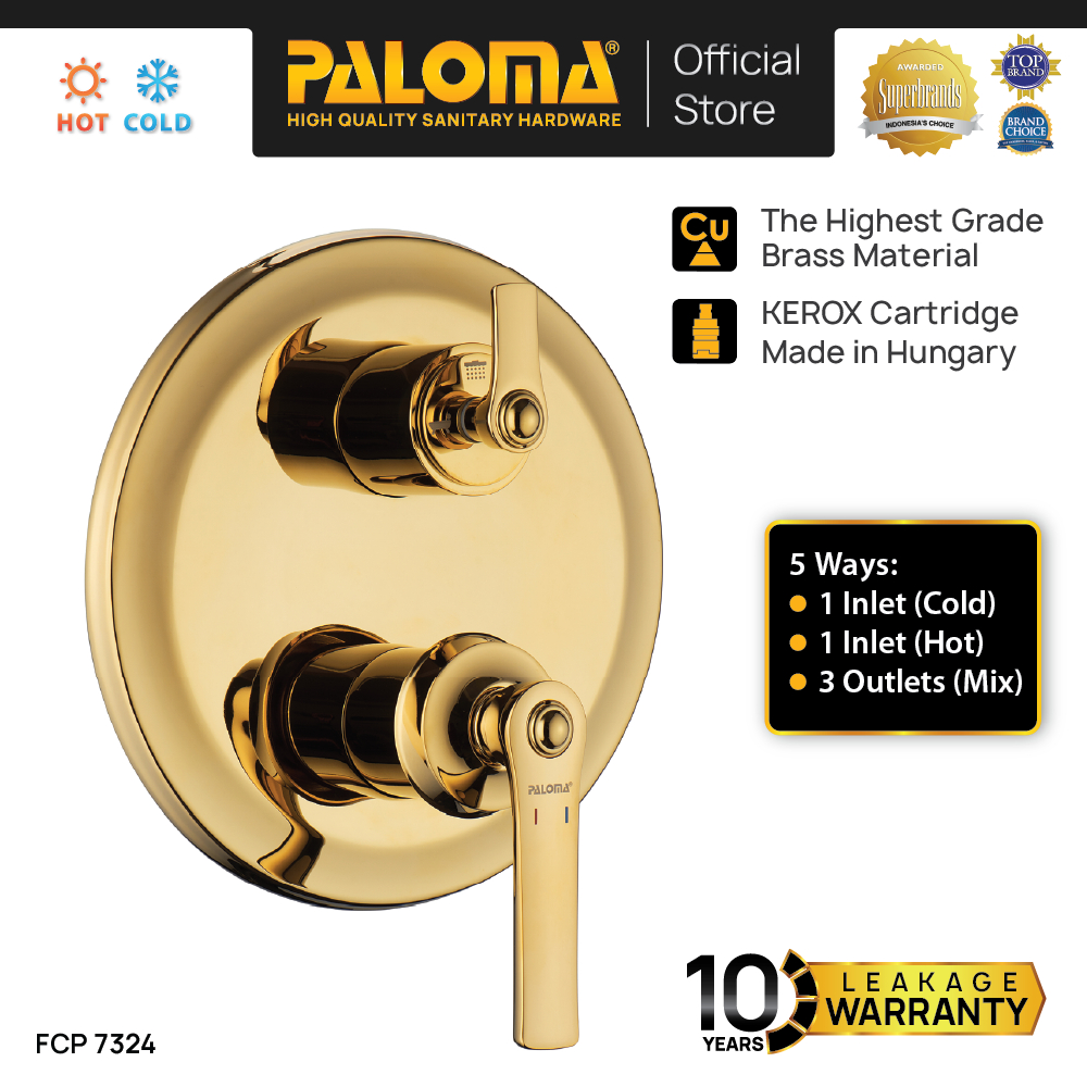 PALOMA FCP 7324 Keran Mixer 5 Lubang Wall Faucet Keran Tanam Built in Keran Wall Dinding Tembok Mixe