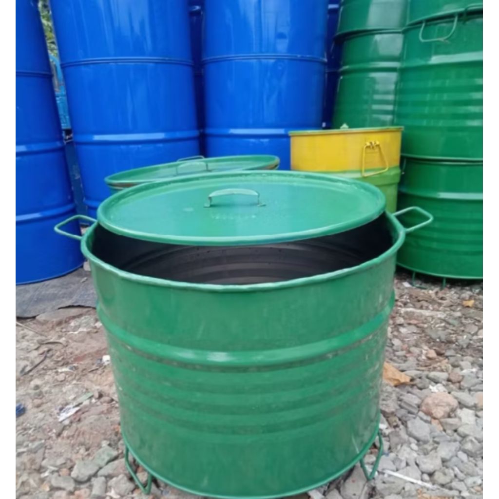 tong sampah/tempat bakar sampah.tempat sampah besi drum besi tempat sampah besi