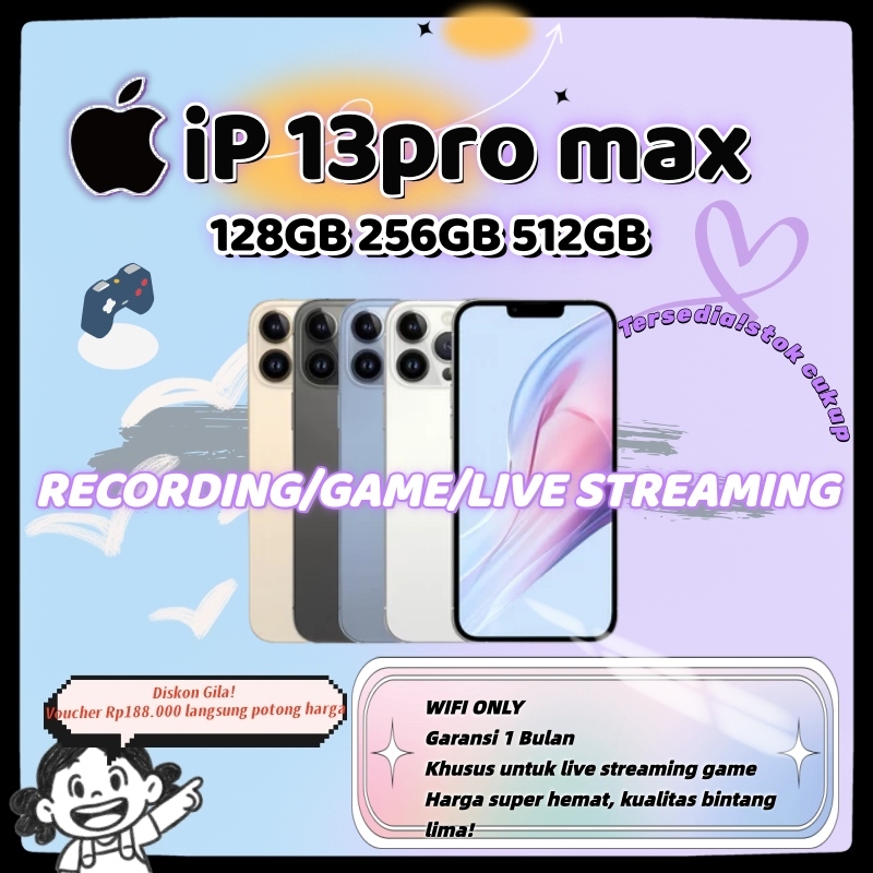 Apple iPhone 13 Pro max Indonesia Ready Stock, iP13 Pro max 128/256/512GB, Second