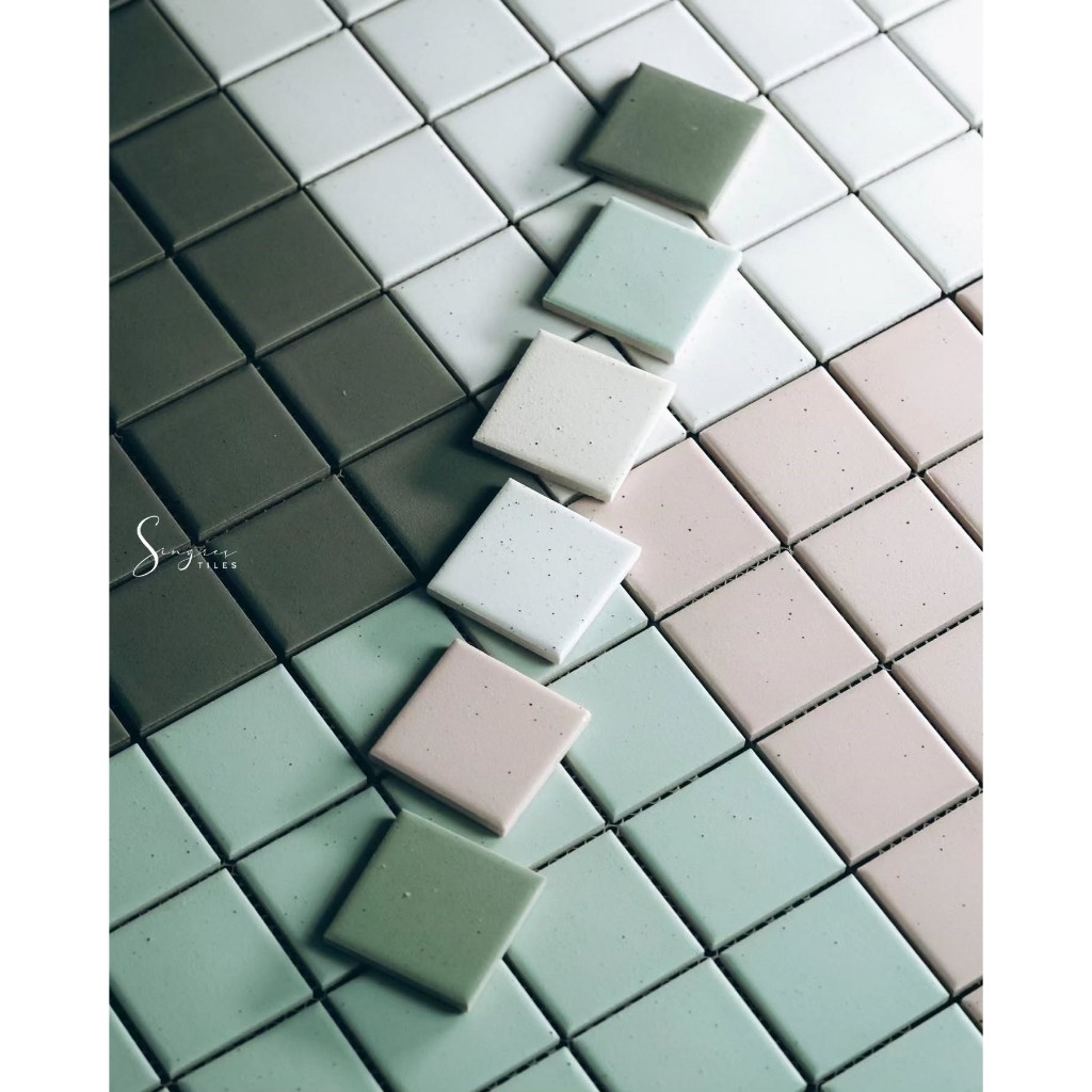 Keramik Mosaic Mozaik Mosaik Mozaic Dinding Kamar Mandi Interior Wall Decoration Meja Modern Kekinan