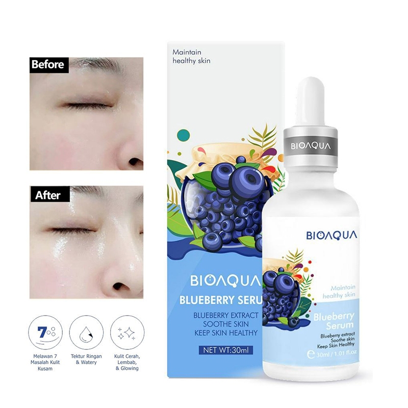 Bioaqua Blueberry Serum 30ml Serum Ekstrak Buah Blueberry Penghilang Flek Hitam & Melembapkan - Aff