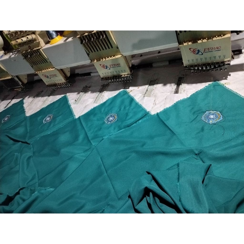 {Harga} Termurah Kerudung Segiempat Warna Biru PKK Rawis / Saudia warna PKK Logo 1