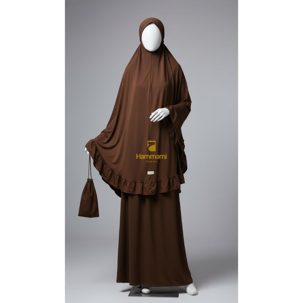 HAMMAMI - Mukena Serut Jumbo Free Kantong Bahan Jersey Zoya