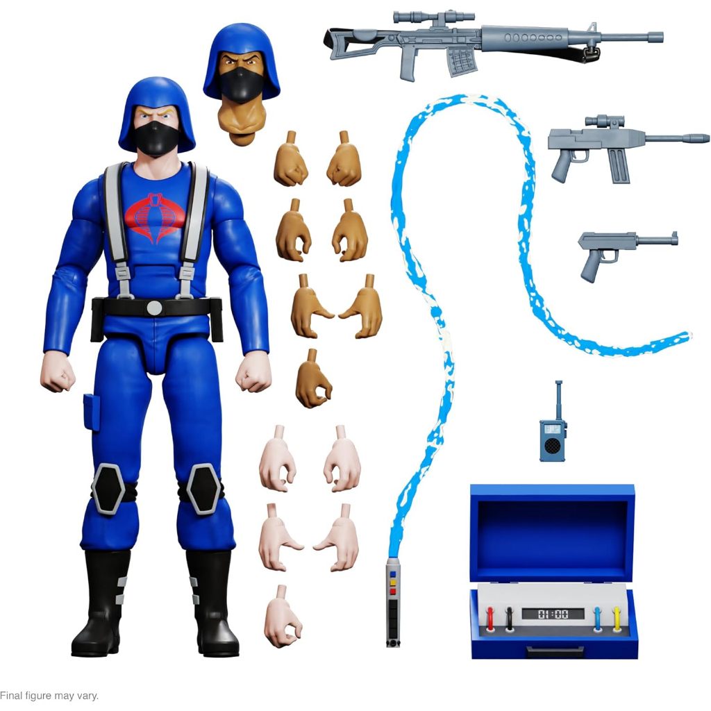 Super7 ULTIMATES GI Joe Cobra Trooper - Figur Aksi GI Joe 7" dengan Aksesori Koleksi Kartun Klasik d