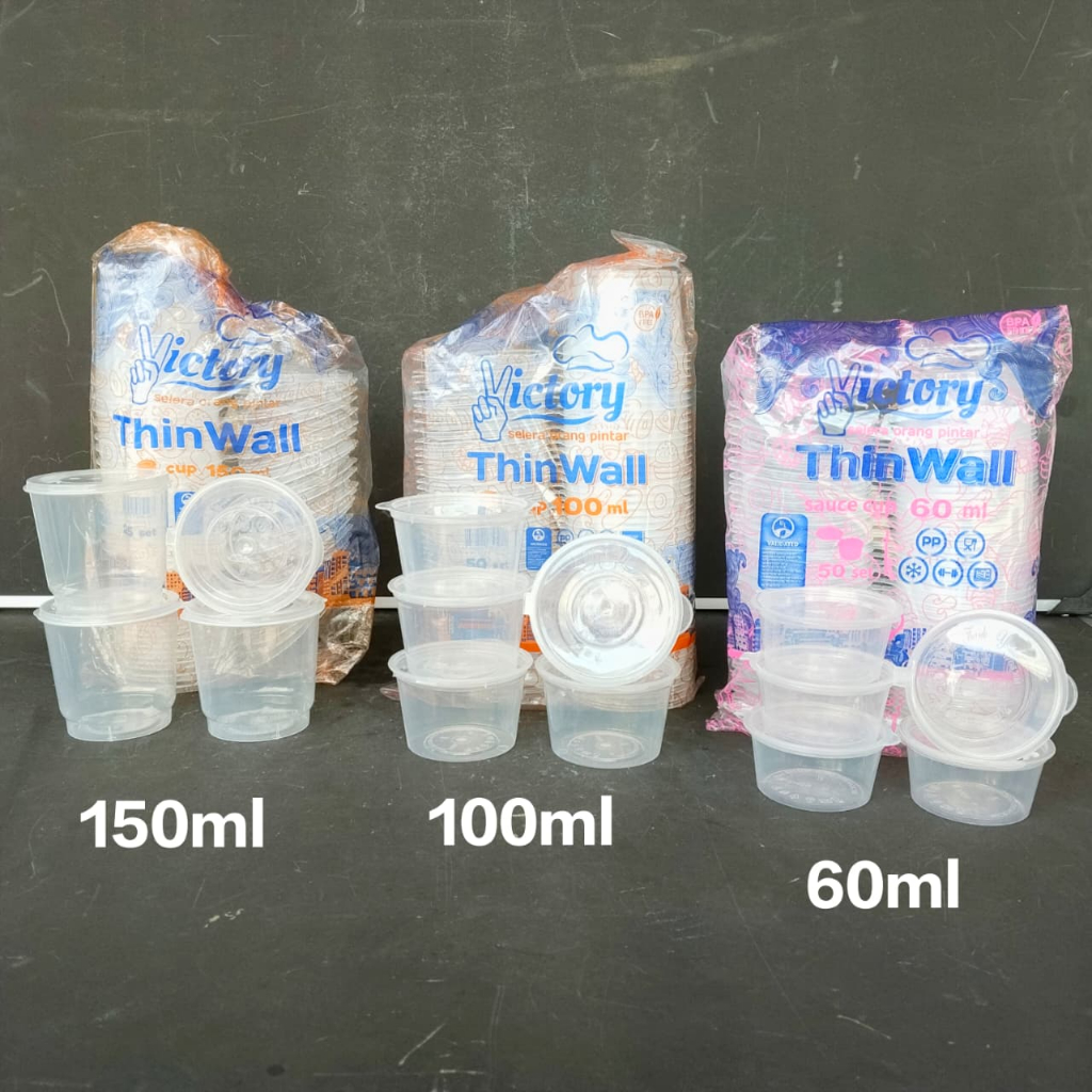 Tempat Sambal Cup Sauce Victory | 60ml | 100ml | 150ml ( Pak ) [ Original ]