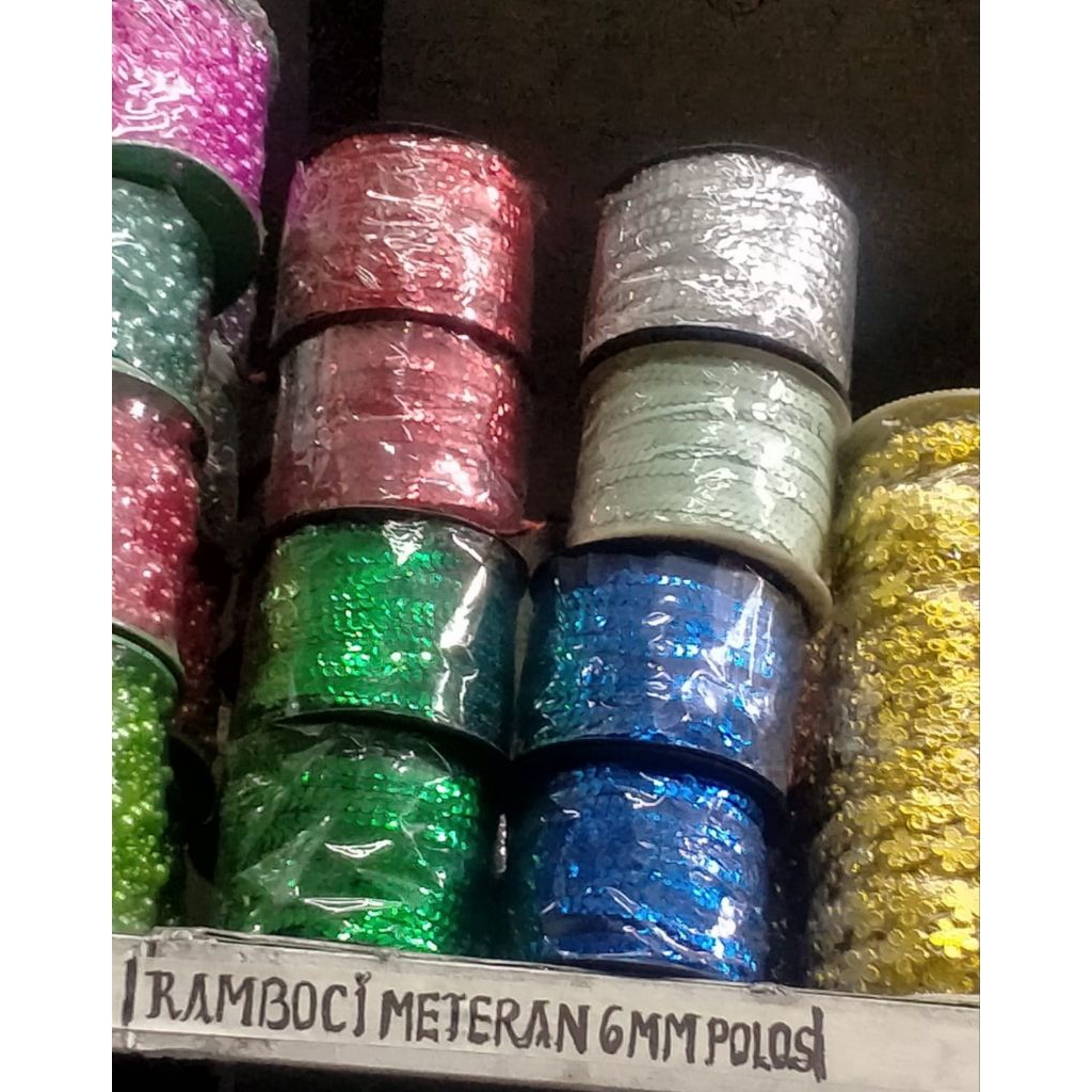 Ramboci renteng 6mm 90 meter payet rangkai piringan