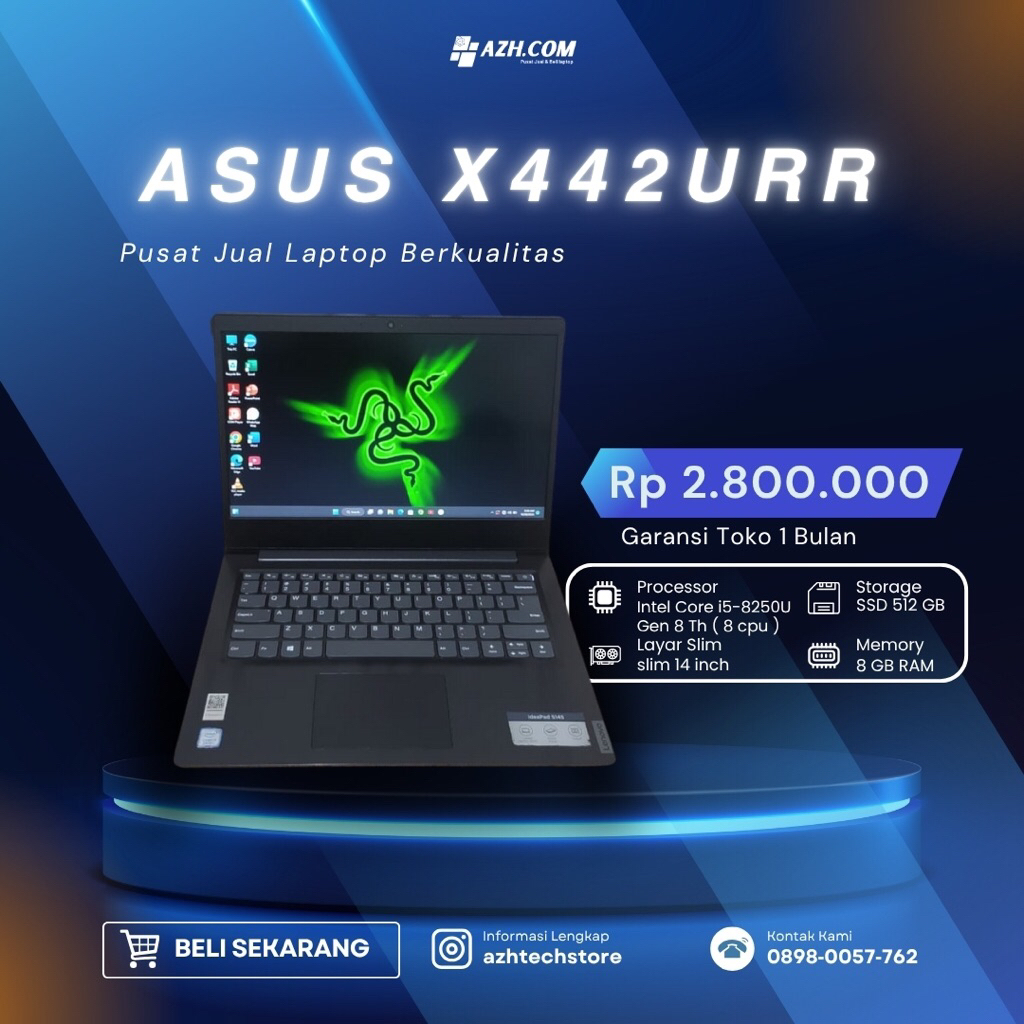 Asus X442URR – Laptop Kencang & Stylish Siap Kerja