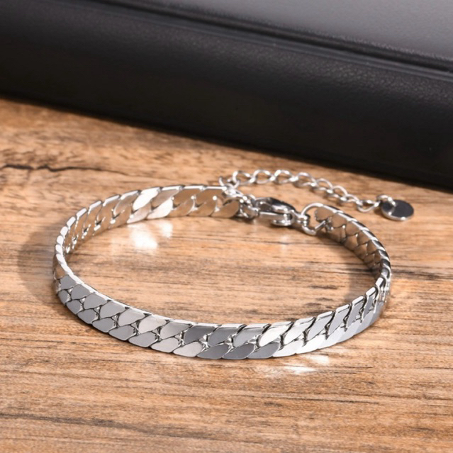 Yourma titanium gelang titanium rantai pria wanita anti Karat simpel unik terbaru