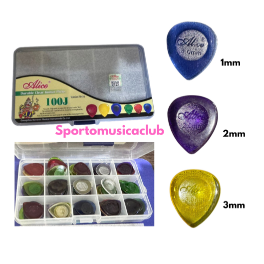 Pick Gitar ALICE stubby - Pick Guitar Bass Akustik Elektrik 1-2-3 mm