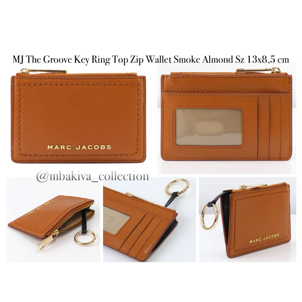 MJ The Groove Key Ring Top Zip Wallet Smoke Almond