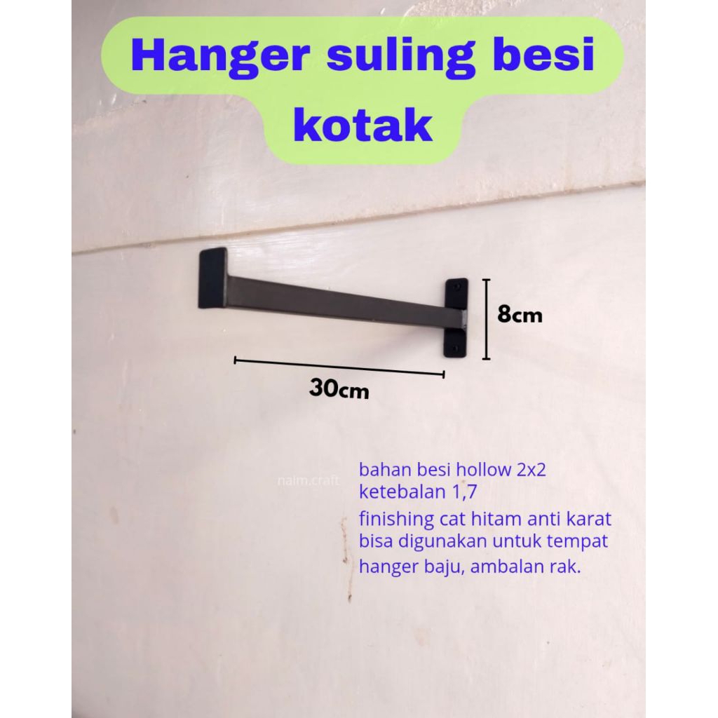Hanger suling besi kotak
