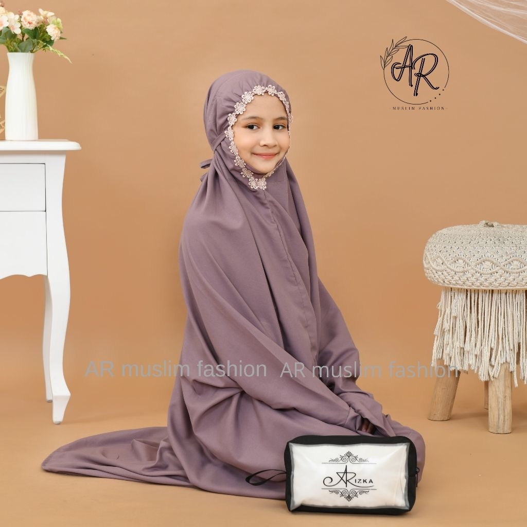 Mukena Terusan Tanggung Anak Remaja Santri Mukena Terusan Anak Tanggung