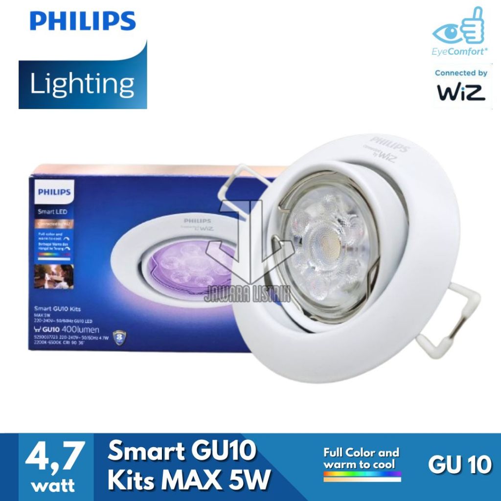 PHILIPS SMART WIFI GU10 KITS 4,7 WATT RGB SMART LAMPU 3 COLOUR