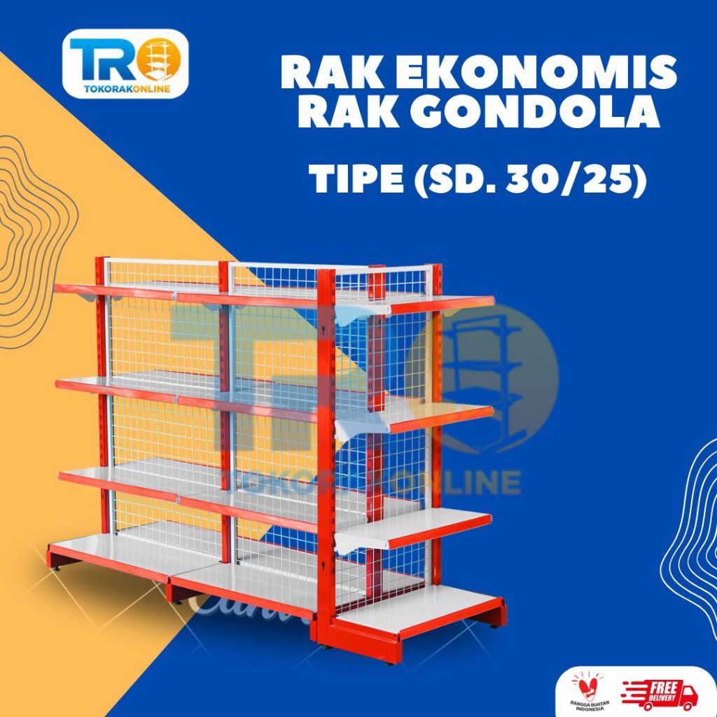 RAK BESI / RAK TOKO MINIMARKET INDOMARET, ALFAMART / RAK GONDOLA EKONOMIS TERMURAH [LEBAR 30/25]