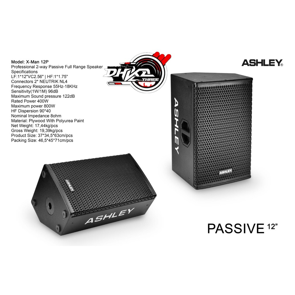 ASHLEY XMAN 12P PASIF SPEAKER / SPEAKER PASIF MONITOR PANGGUNG ASHLEY XMAN 12P ORIGINAL / Speaker As