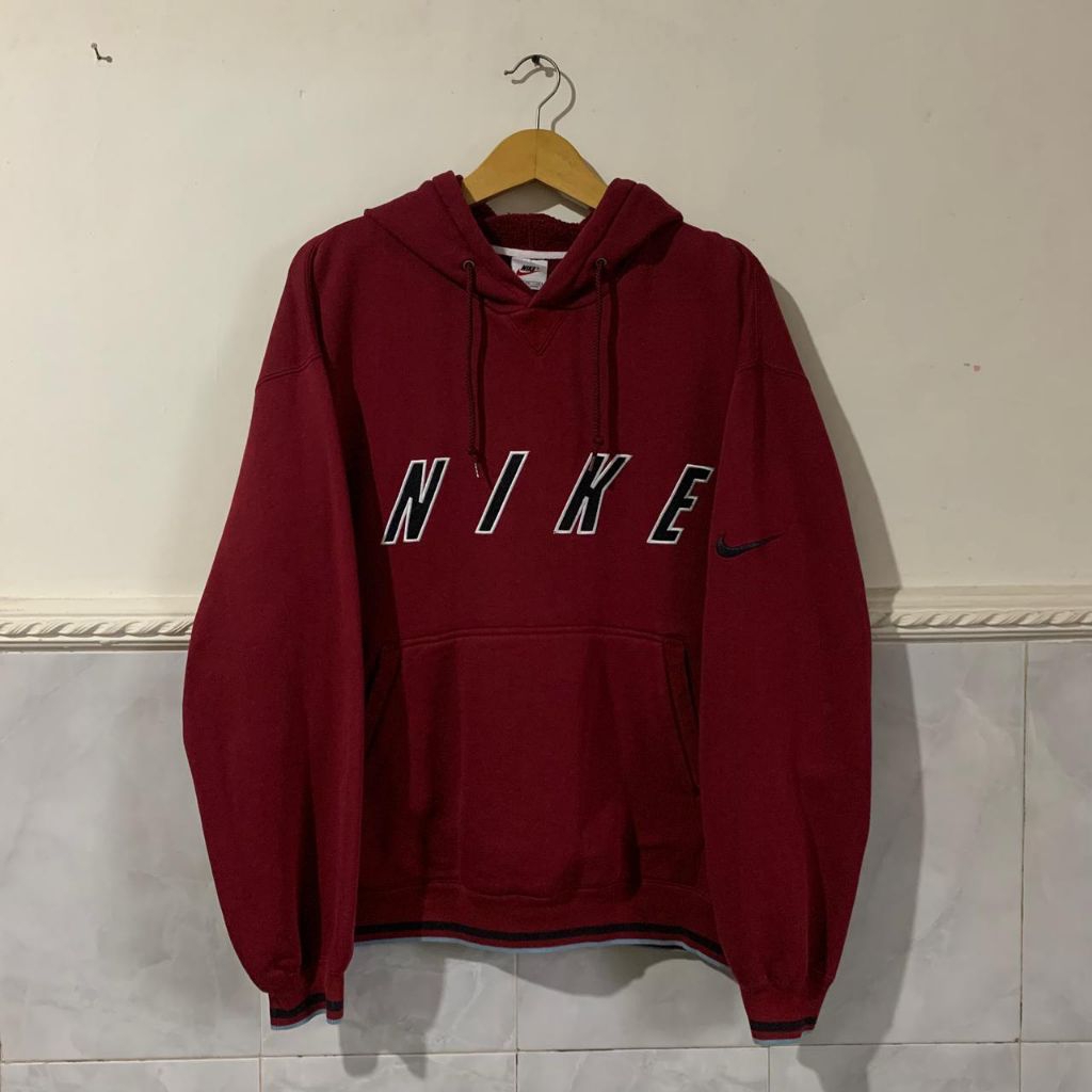hoodie nike vintage 90s maroon