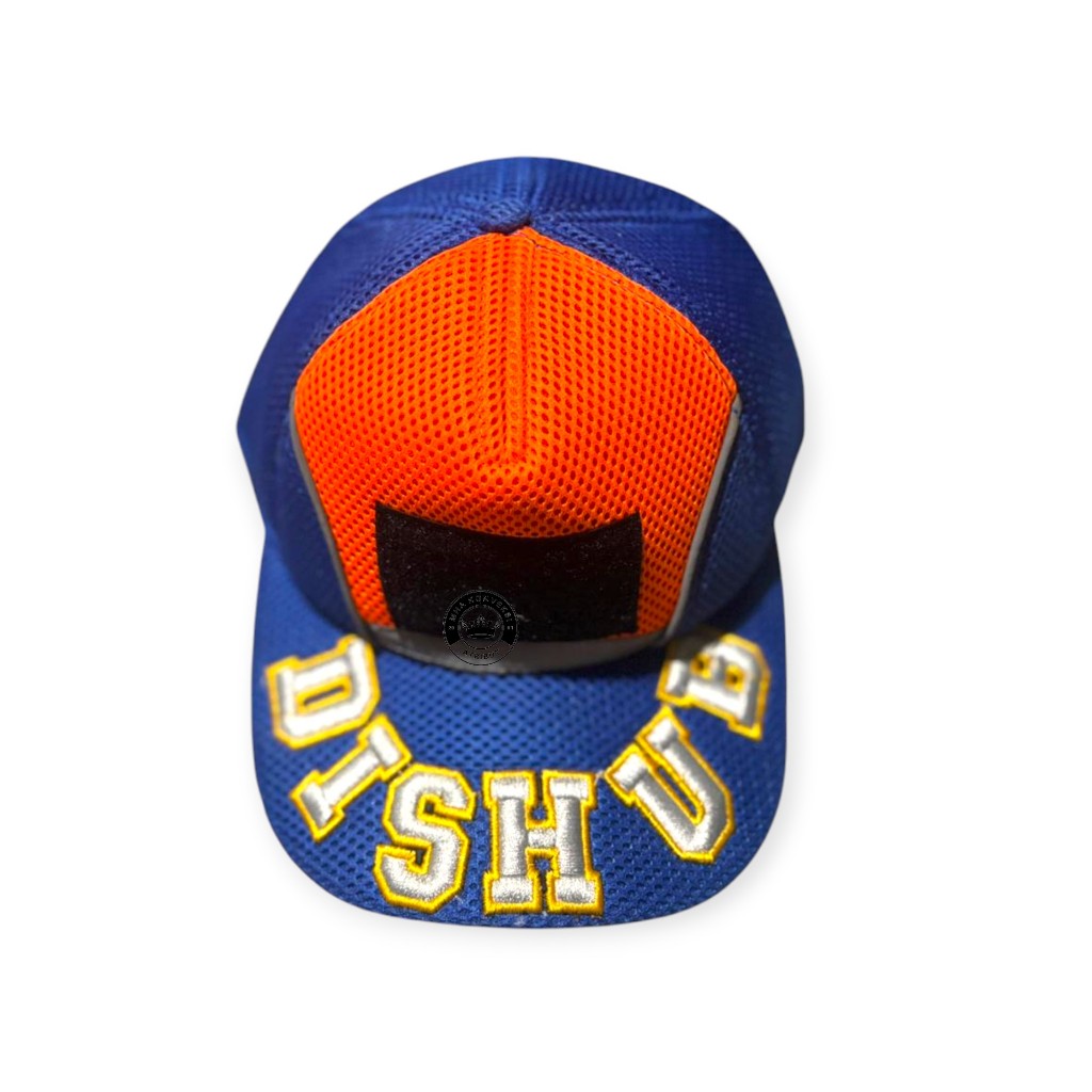 topi dishub jaring terbaru/topi dishub bordir biru oren