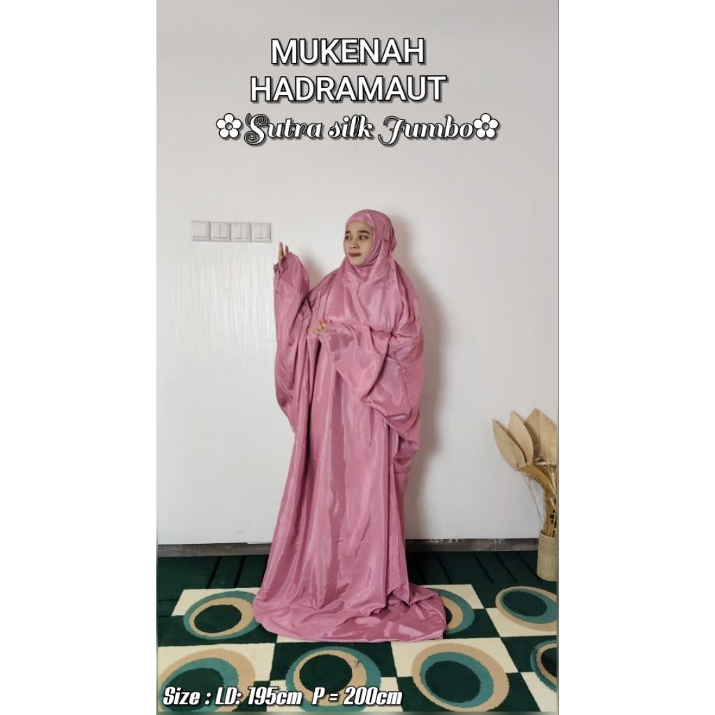 MUKENA TERUSAN  SUTRA SILK HADRAMAUT DEWASA BAHAN PREMIUM