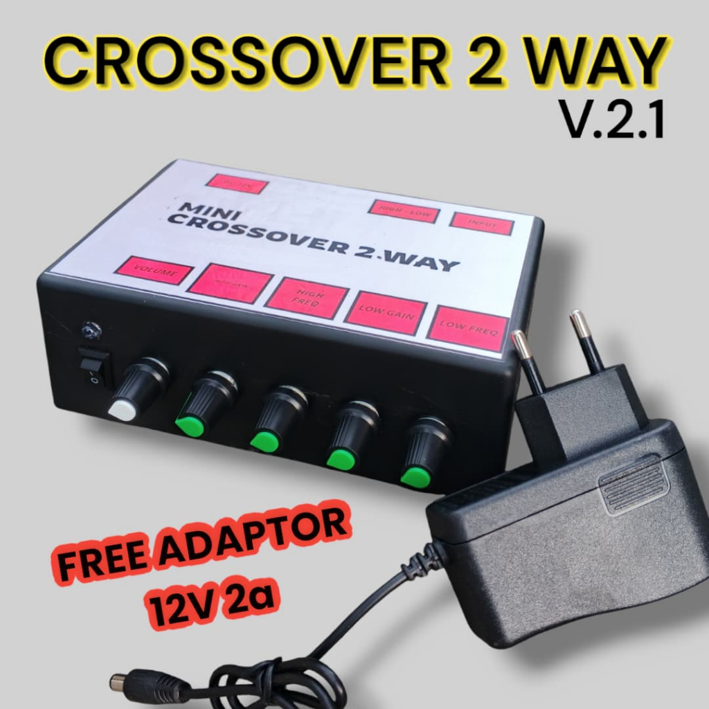 CROSSOVER 2 WAY AKTIF , MINI CROSSOVER 2 WAY AKTIF DC 12V FREE ADAPTOR